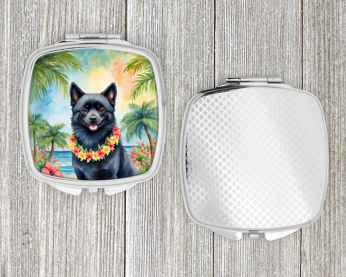 Schipperke Luau Compact Mirror