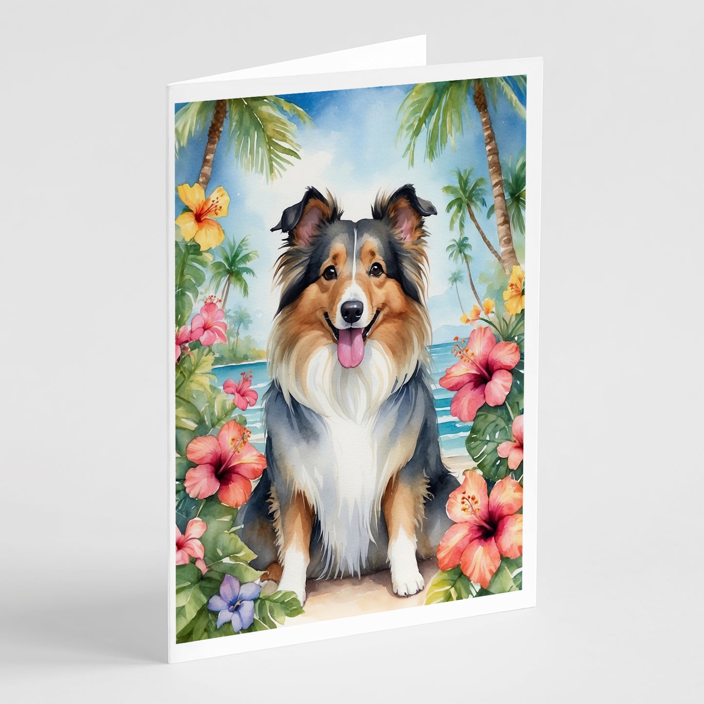Buy this Sheltie Luau Greeting Cards Pack of 8