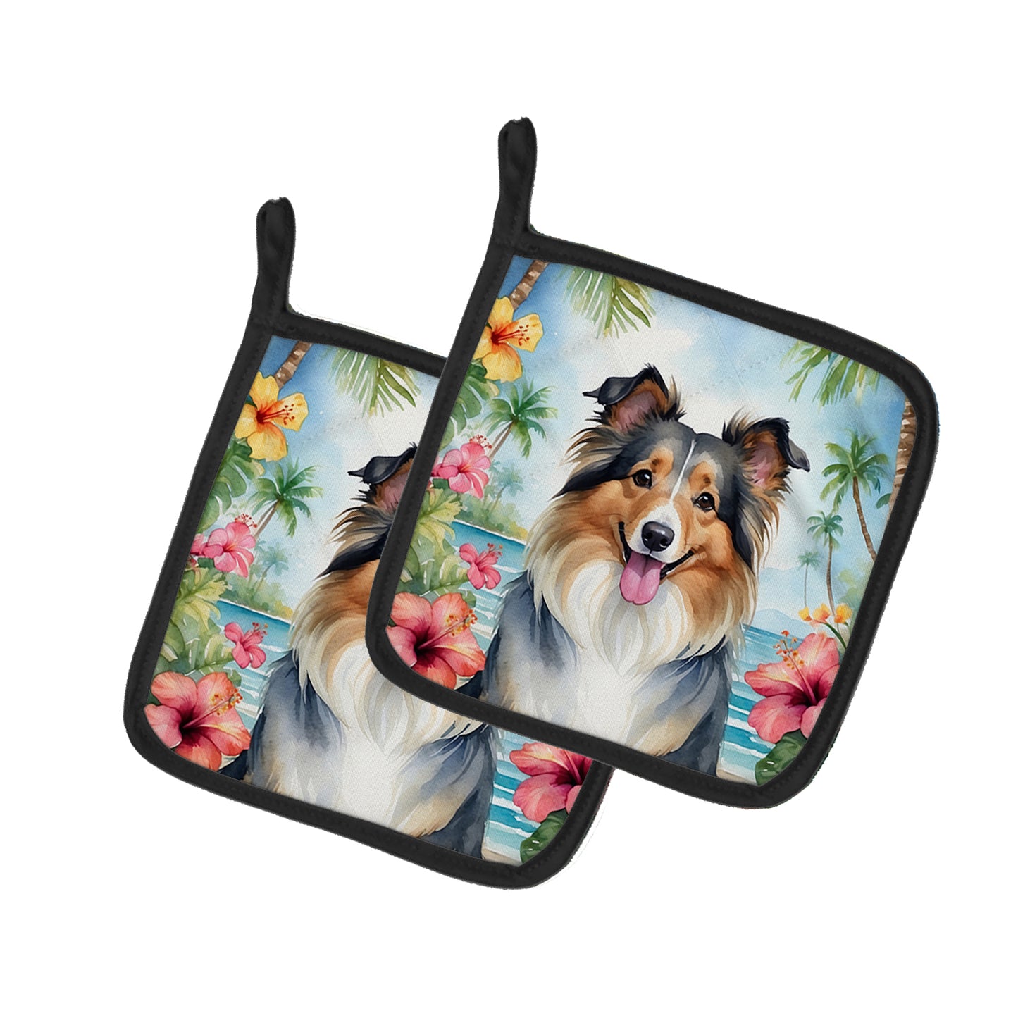 Buy this Sheltie Luau Pair of Pot Holders