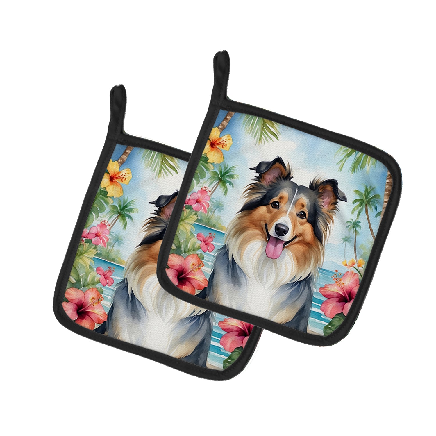 Buy this Sheltie Luau Pair of Pot Holders