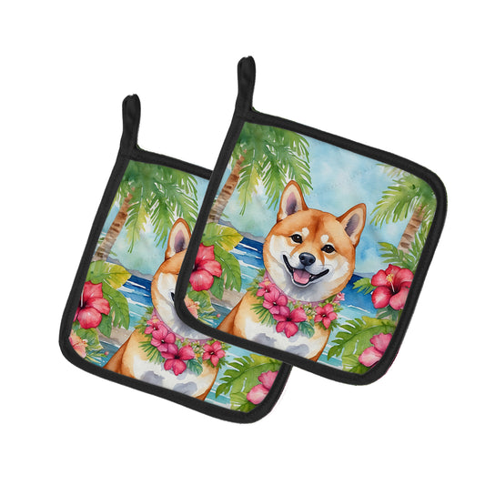 Buy this Shiba Inu Luau Pair of Pot Holders