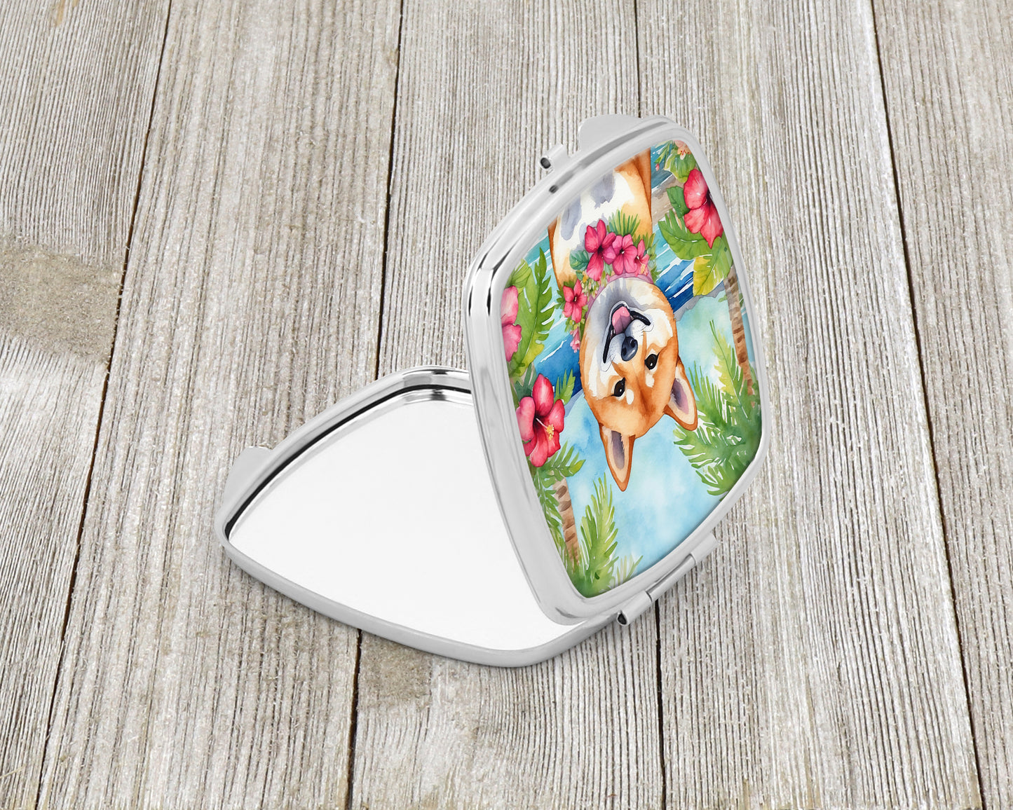 Shiba Inu Luau Compact Mirror