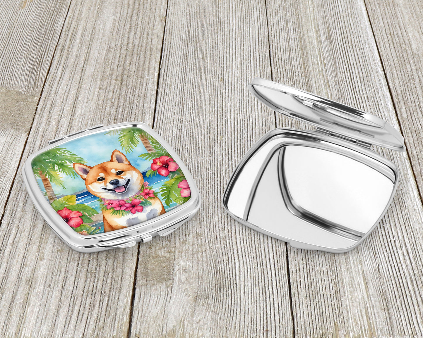 Shiba Inu Luau Compact Mirror