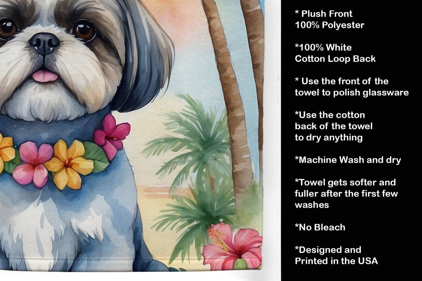 Shih Tzu Luau Kitchen Towel