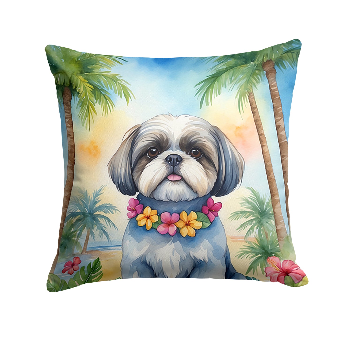 Buy this Shih Tzu Luau Throw Pillow