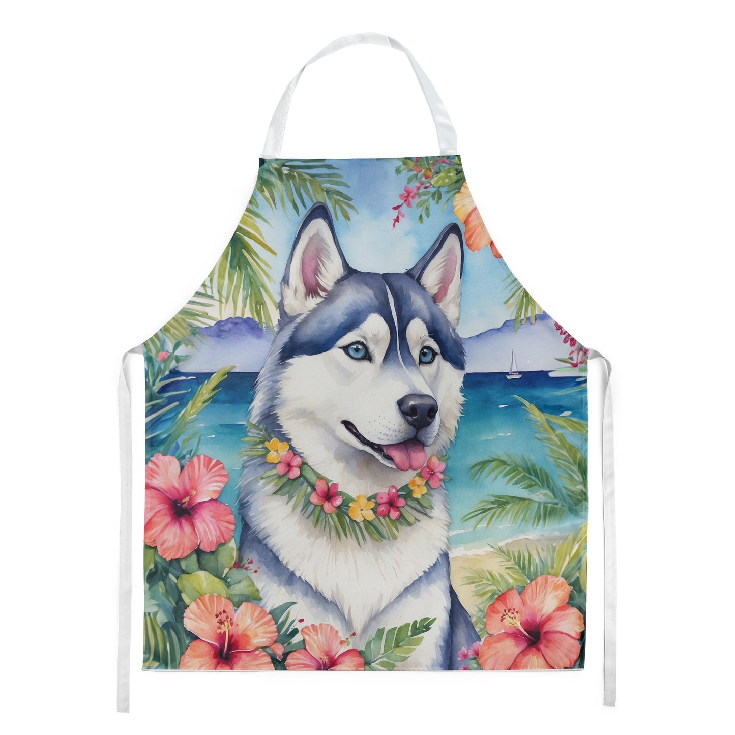 Buy this Siberian Husky Luau Apron