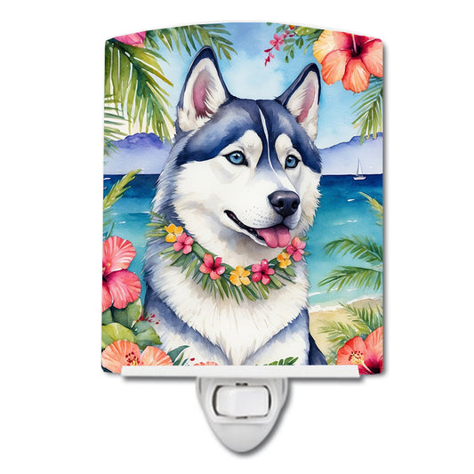 Buy this Siberian Husky Luau Ceramic Night Light