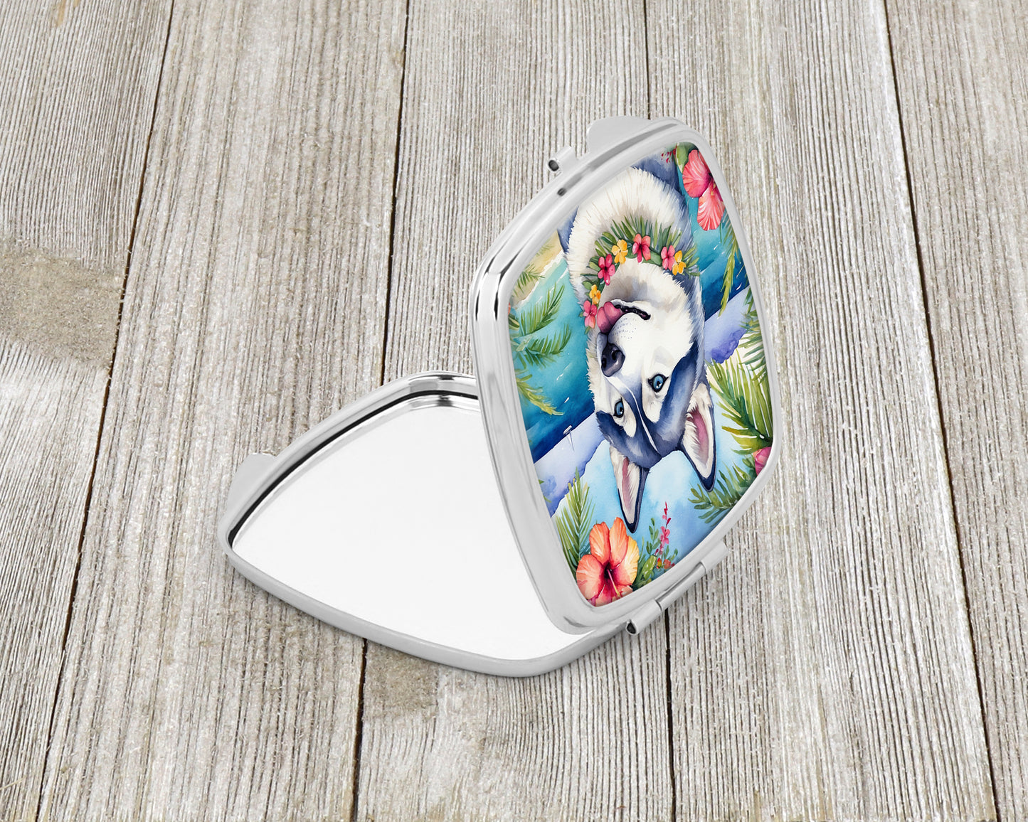 Siberian Husky Luau Compact Mirror