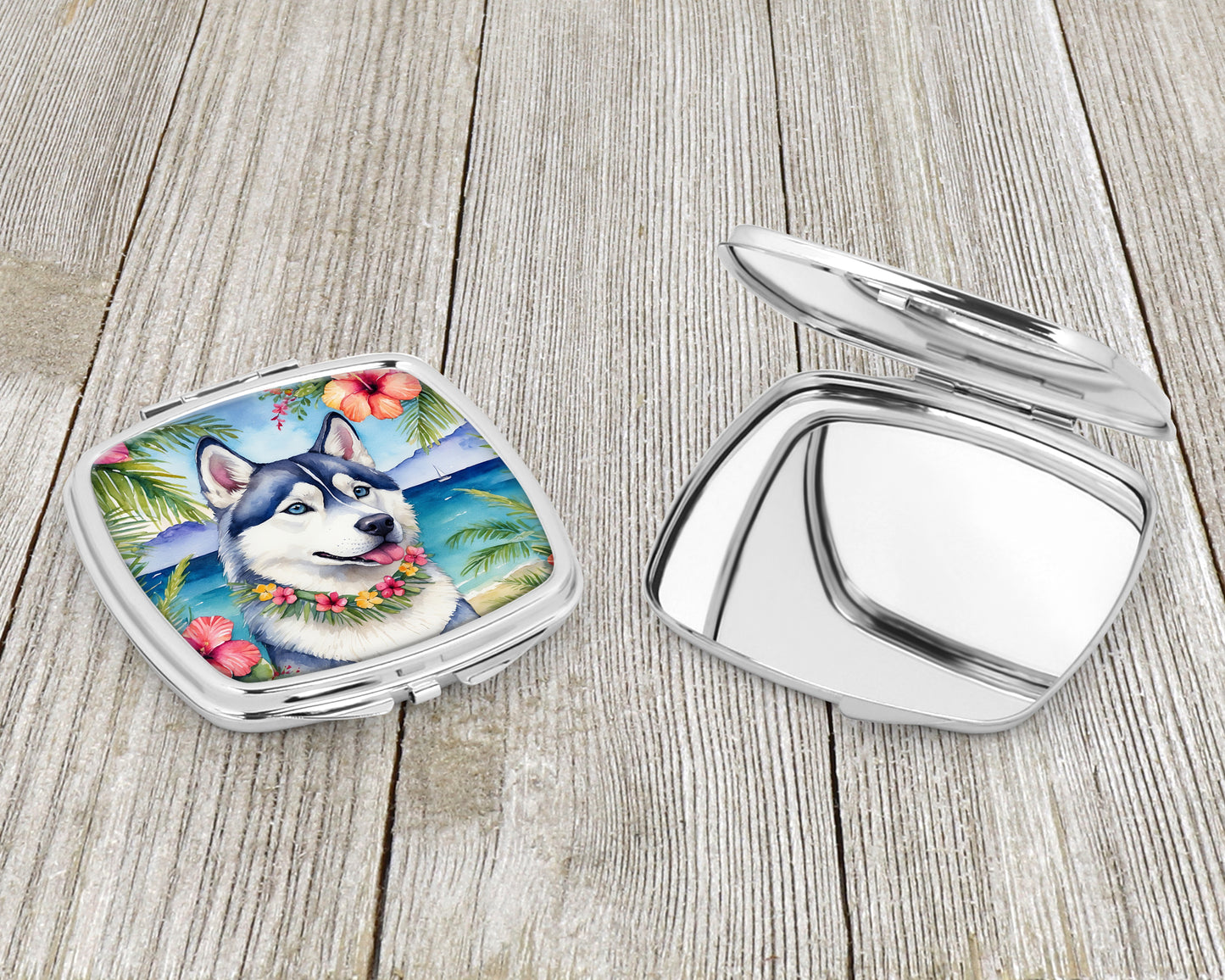 Siberian Husky Luau Compact Mirror