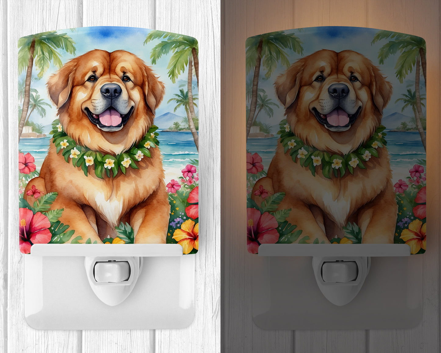 Tibetan Mastiff Luau Ceramic Night Light