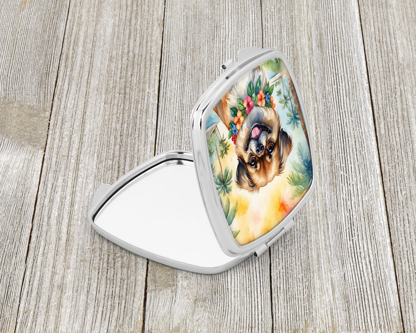 Tibetan Spaniel Luau Compact Mirror