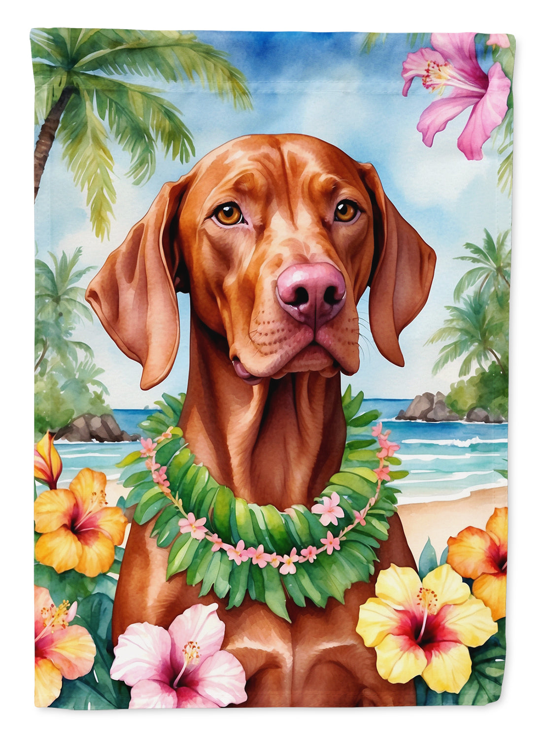 Buy this Vizsla Luau House Flag