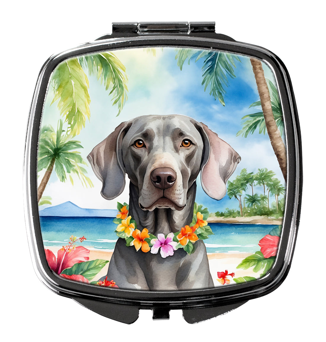 Buy this Weimaraner Luau Compact Mirror