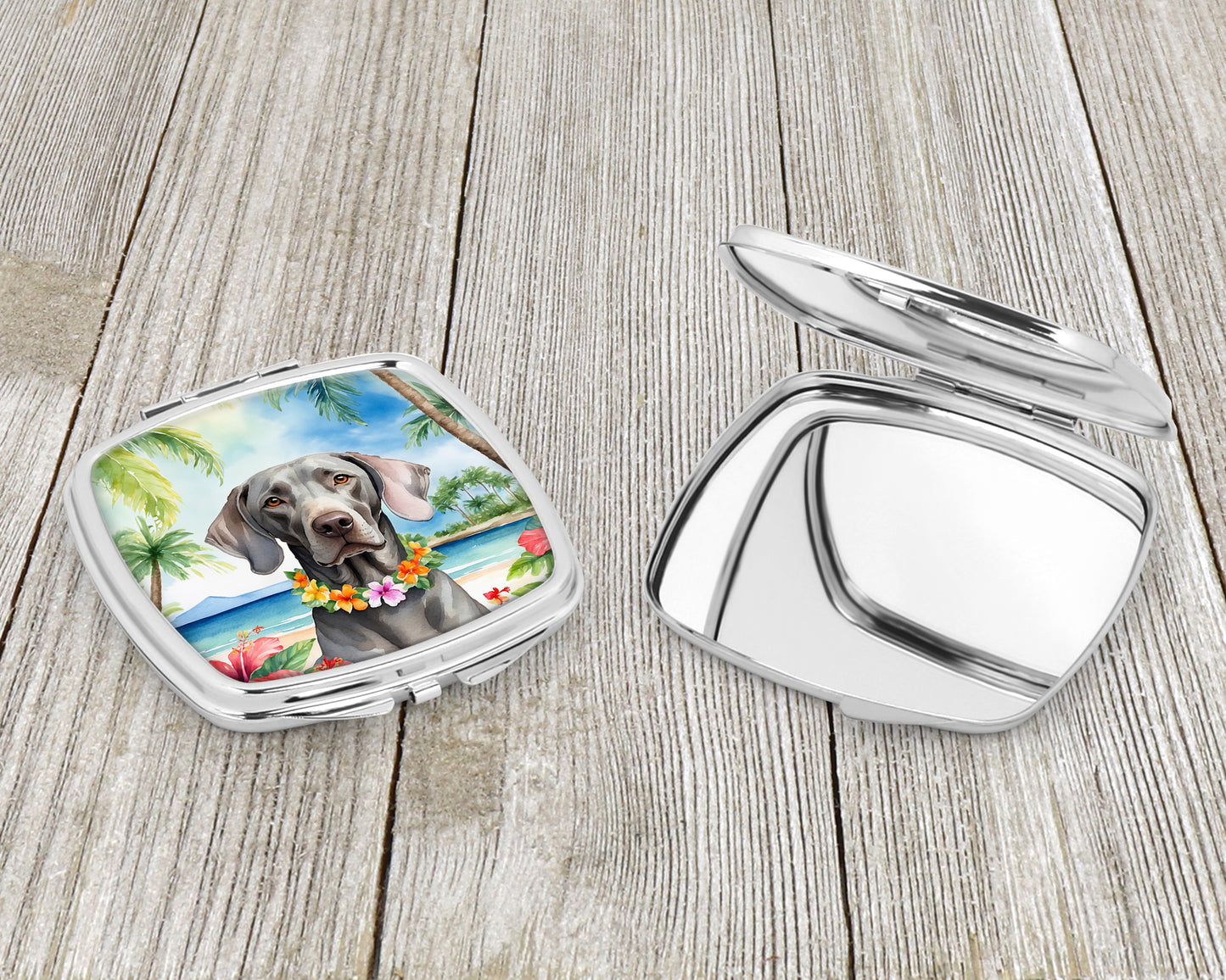 Weimaraner Luau Compact Mirror