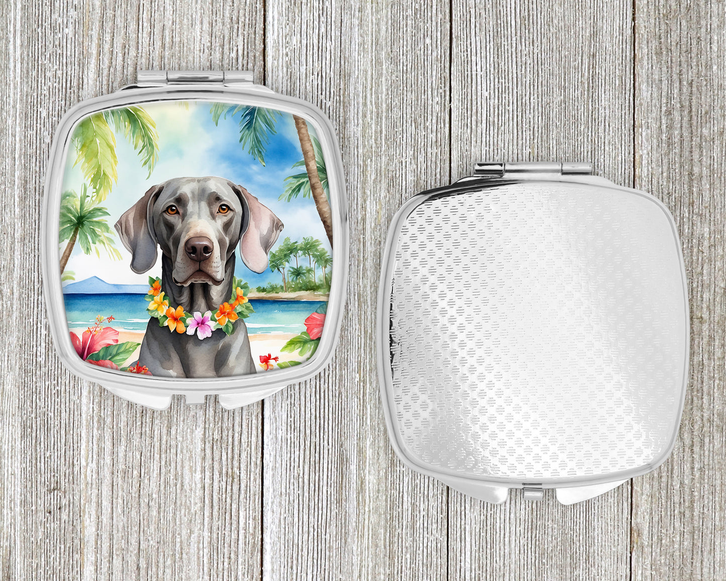 Weimaraner Luau Compact Mirror