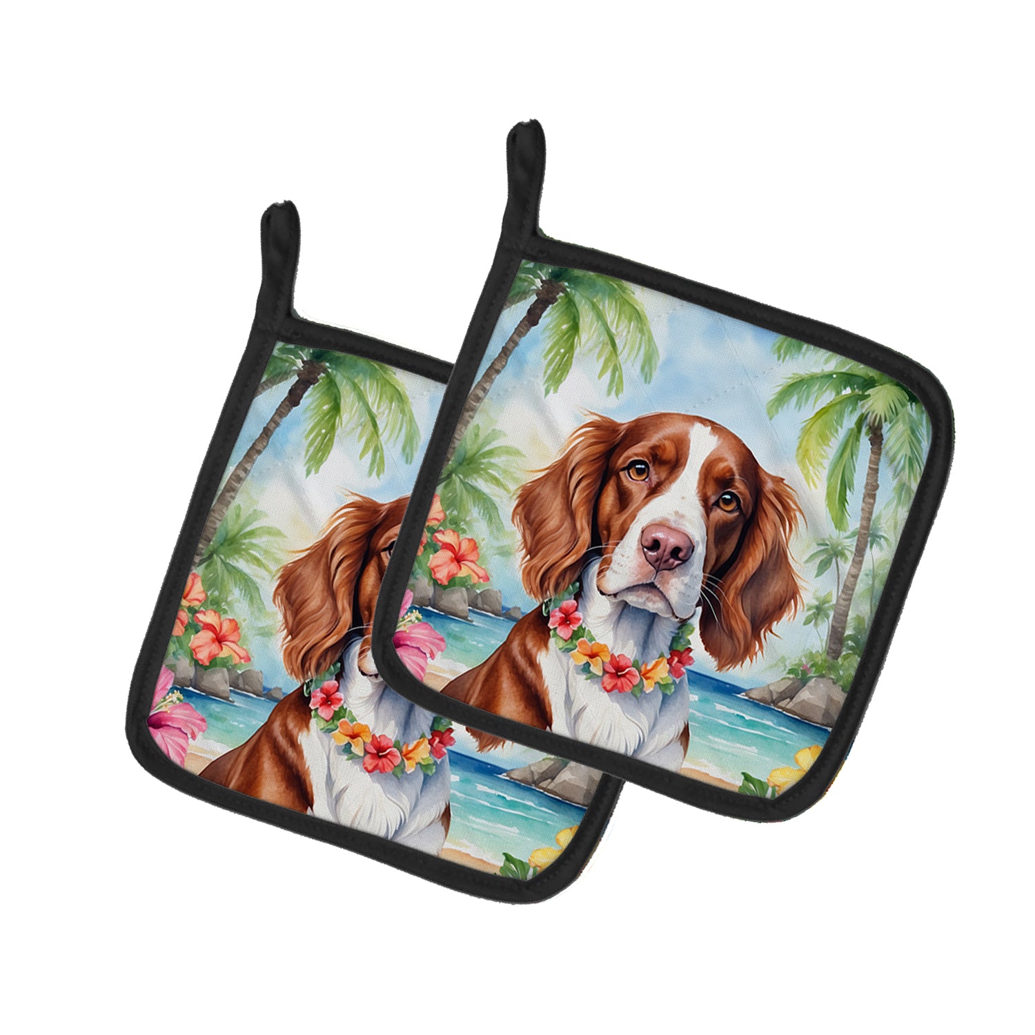 Buy this Welsh Springer Spaniel Luau Pair of Pot Holders