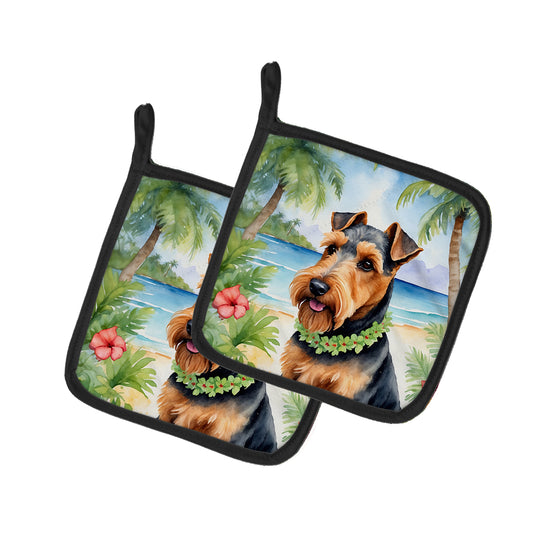 Buy this Welsh Terrier Luau Pair of Pot Holders