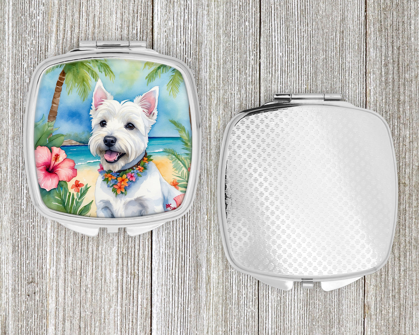 Westie Luau Compact Mirror