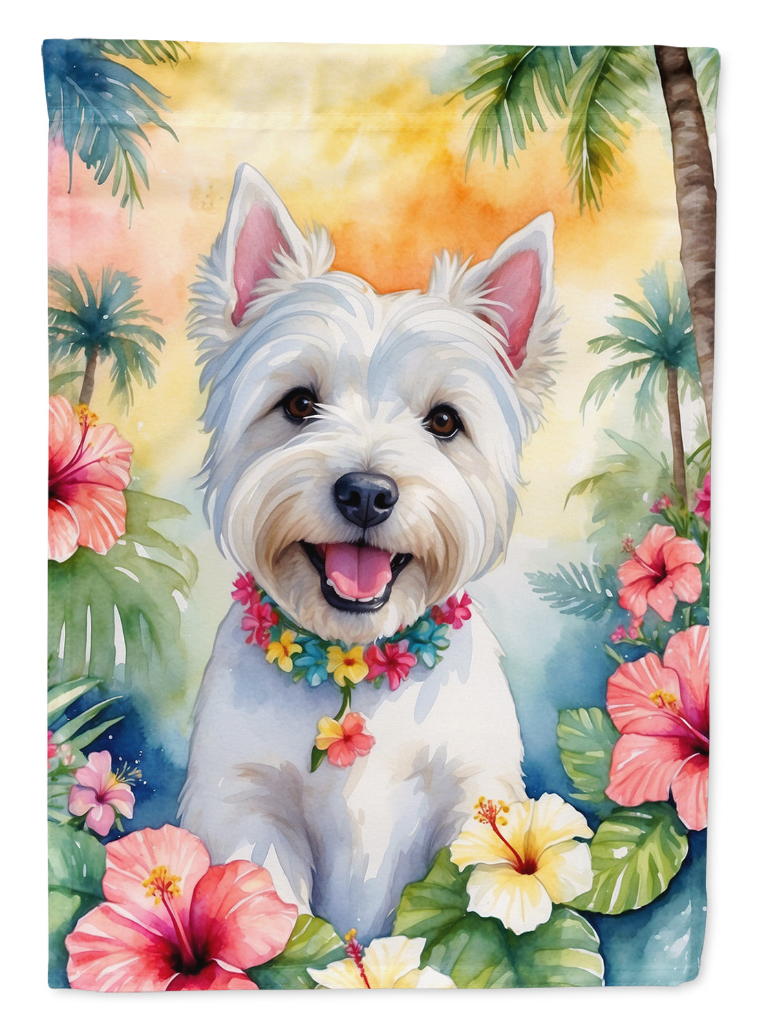 Buy this Westie Luau House Flag