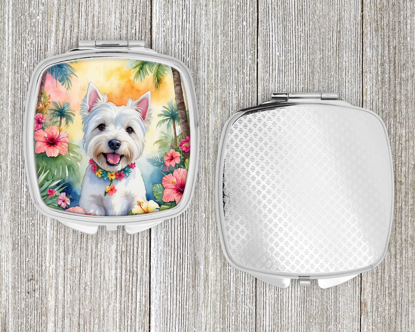 Westie Luau Compact Mirror