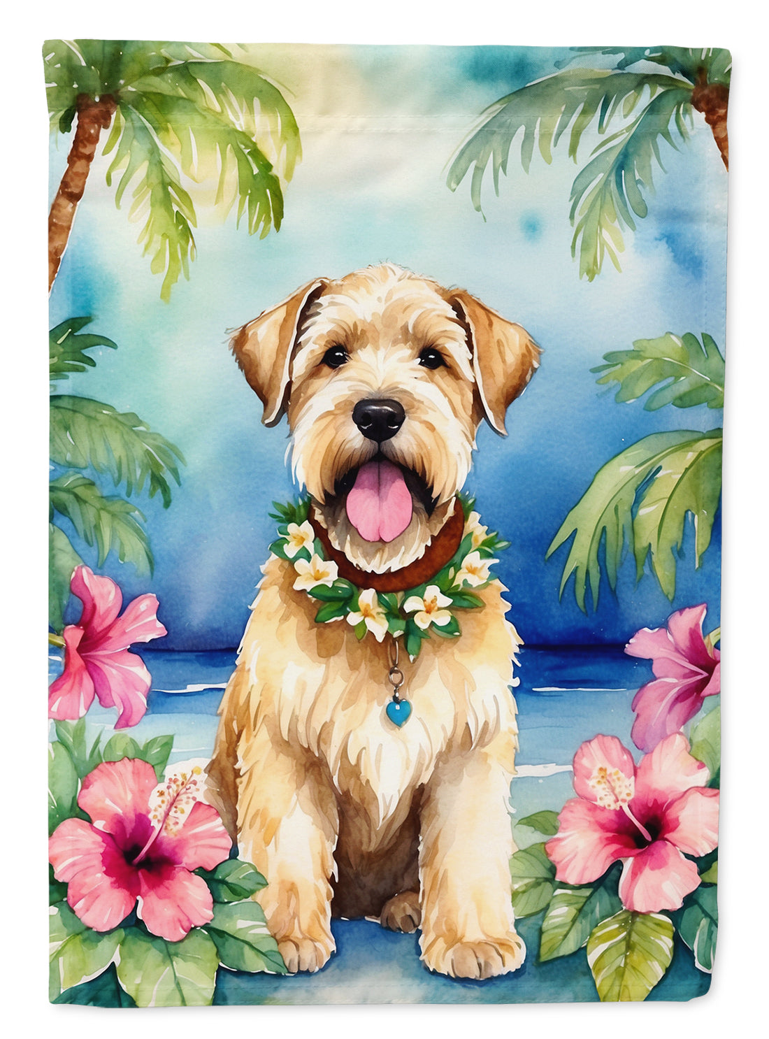 Buy this Wheaten Terrier Luau House Flag