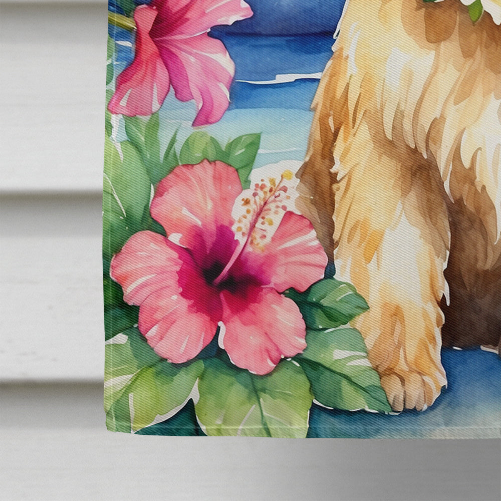 Wheaten Terrier Luau House Flag