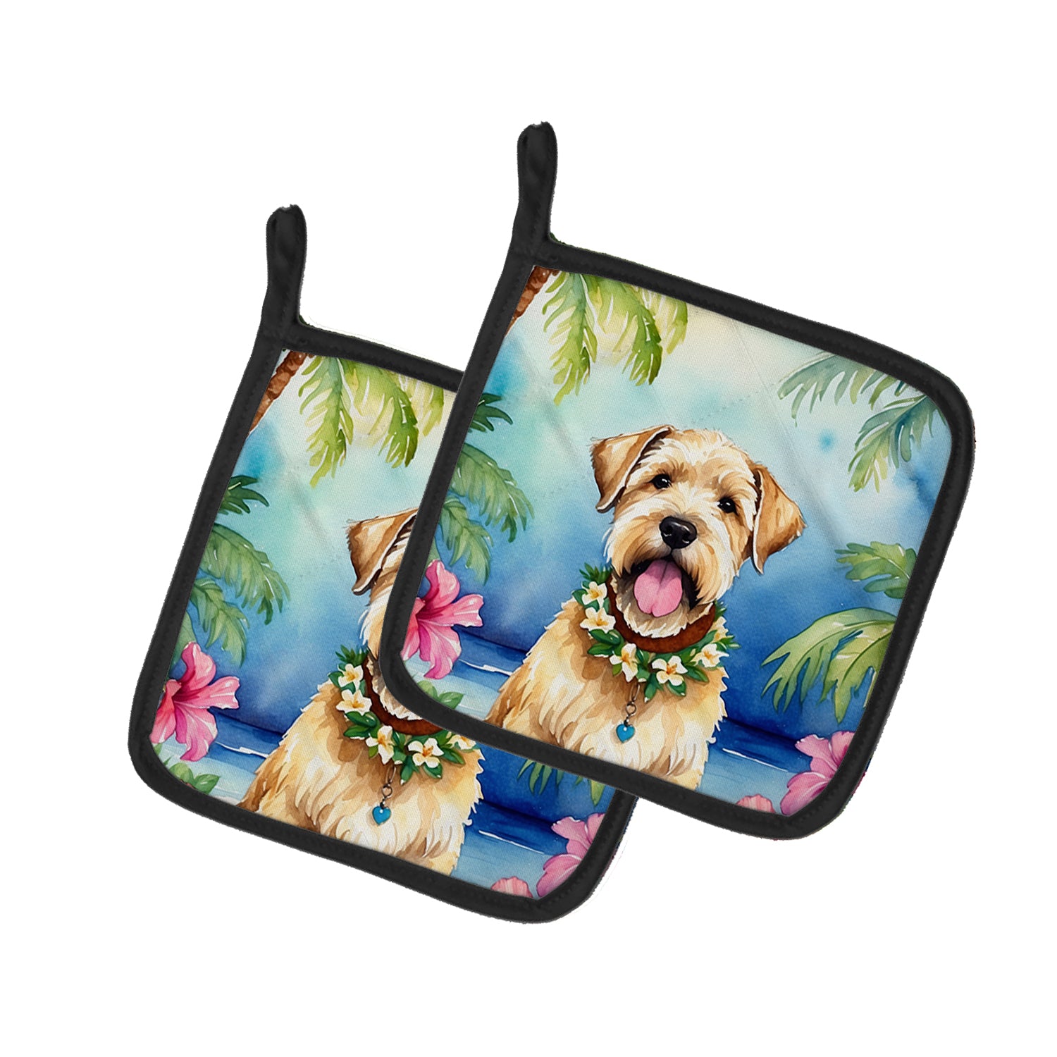 Buy this Wheaten Terrier Luau Pair of Pot Holders