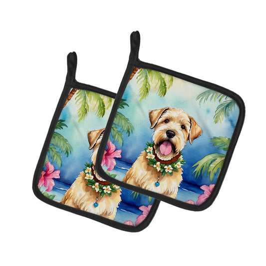 Buy this Wheaten Terrier Luau Pair of Pot Holders