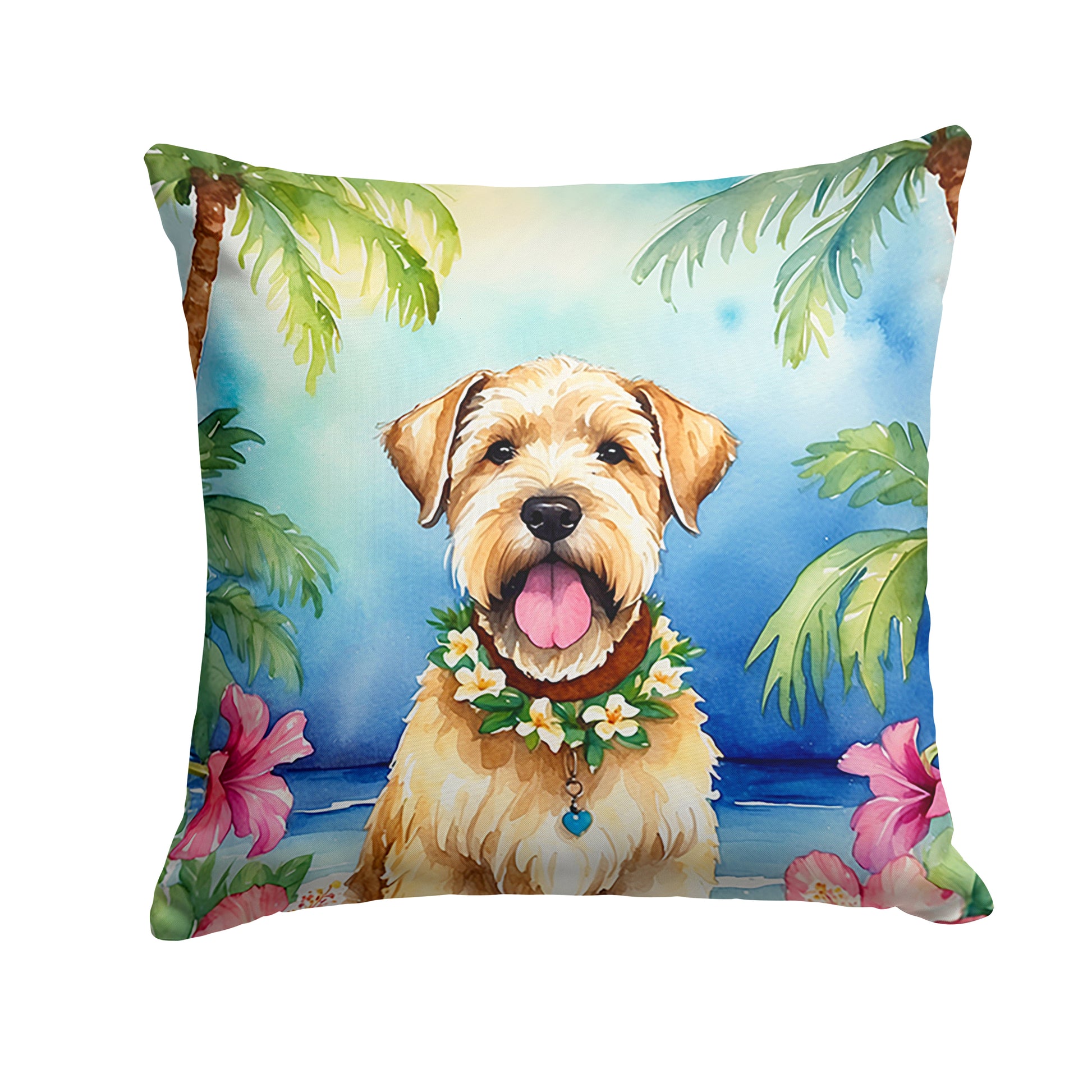 Buy this Wheaten Terrier Luau Throw Pillow