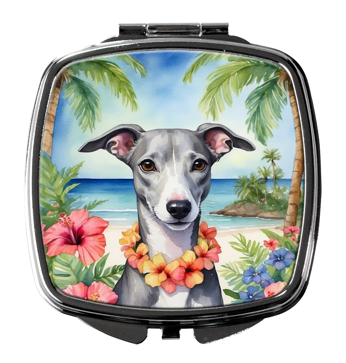 Buy this Whippet Luau Compact Mirror