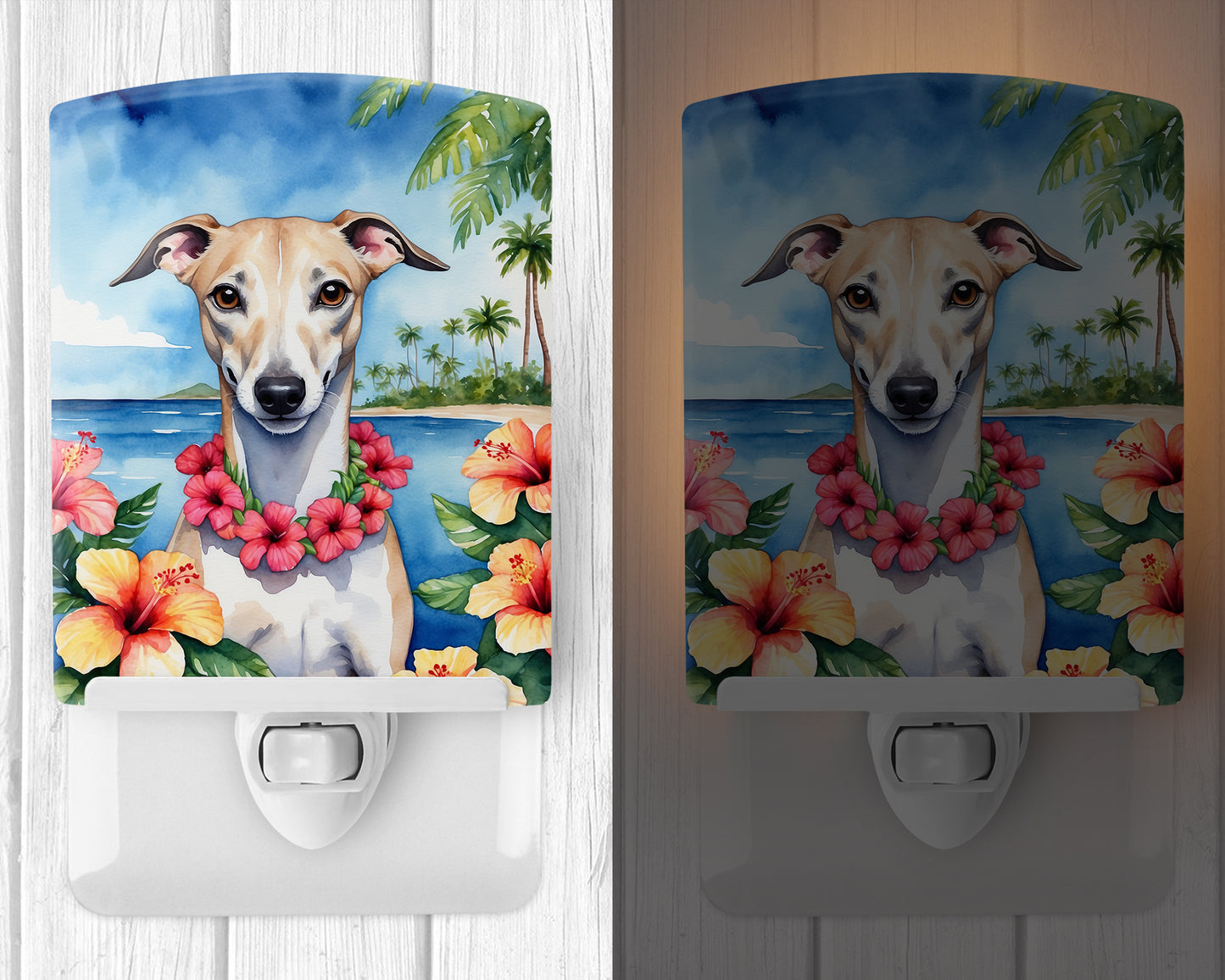 Whippet Luau Ceramic Night Light