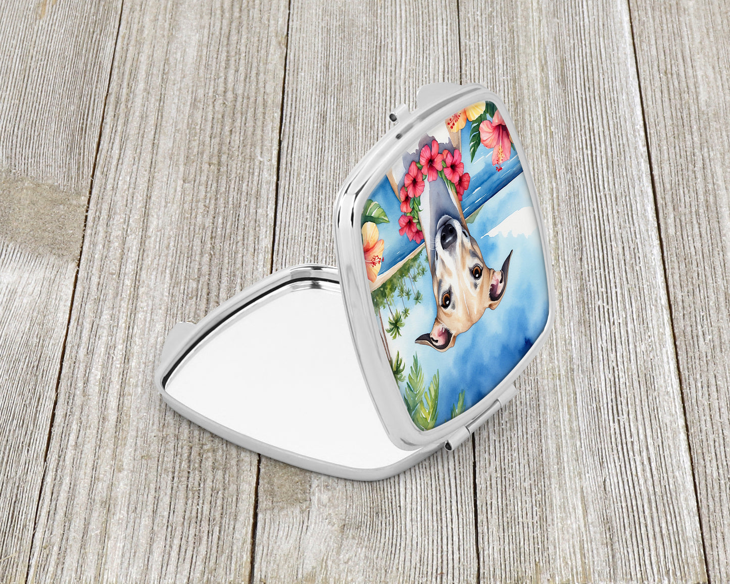 Whippet Luau Compact Mirror