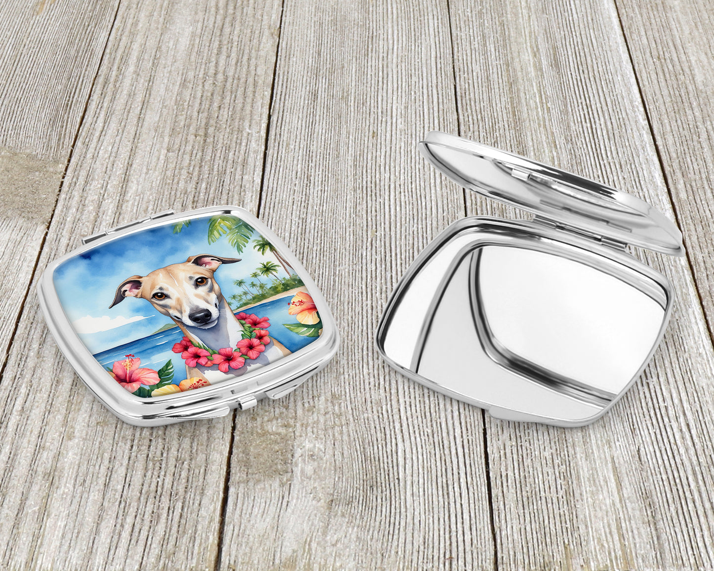 Whippet Luau Compact Mirror