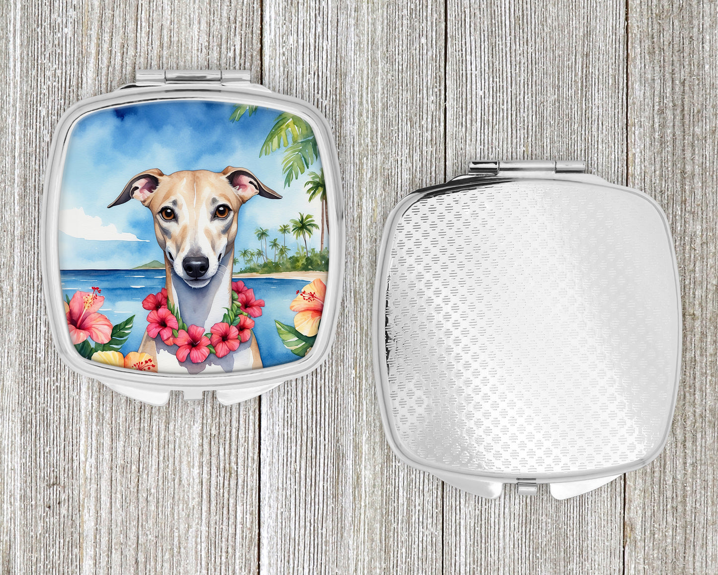 Whippet Luau Compact Mirror