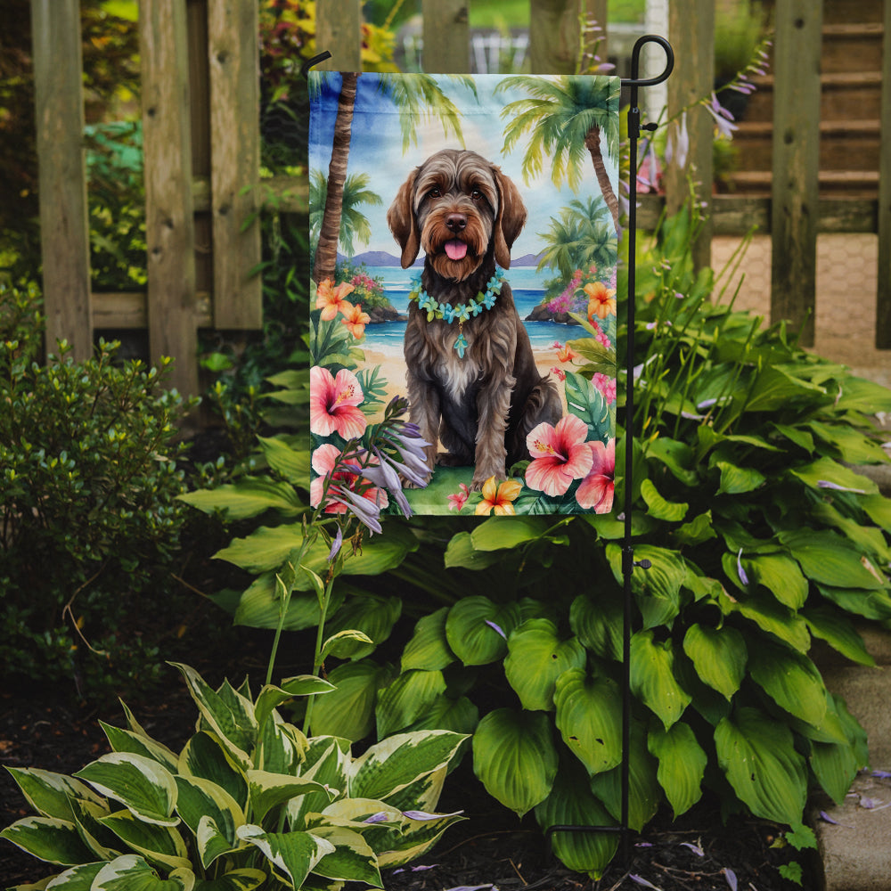 Wirehaired Pointing Griffon Luau Garden Flag