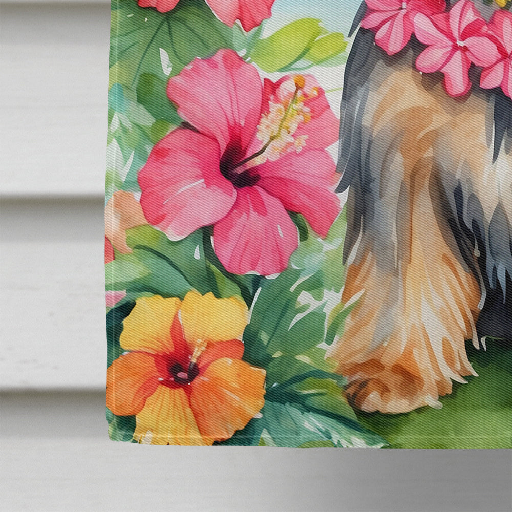 Yorkshire Terrier Luau House Flag