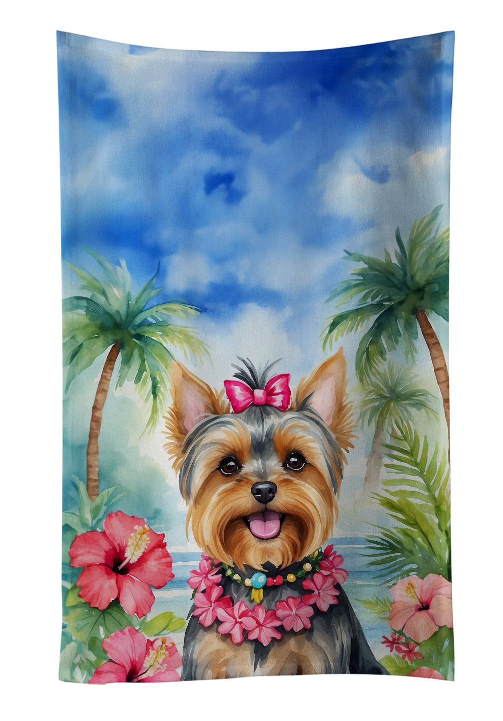 Buy this Yorkshire Terrier Luau Kitchen Towel