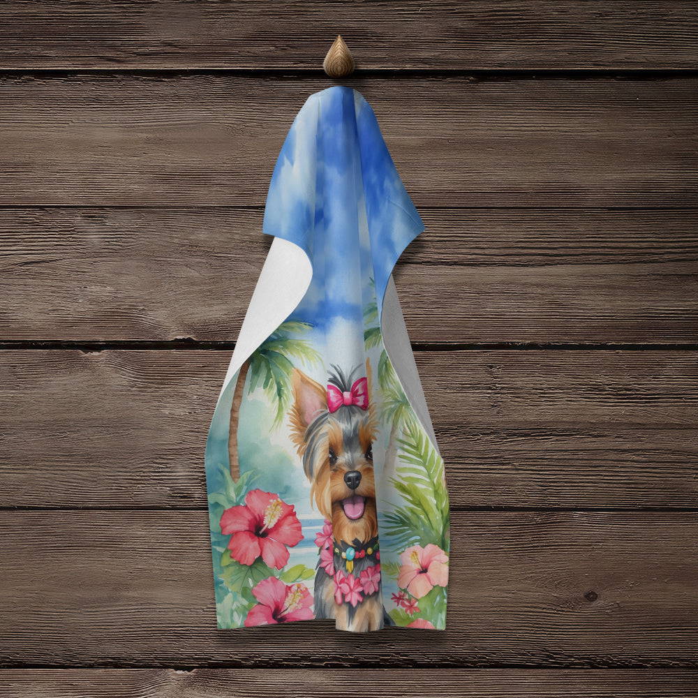 Yorkshire Terrier Luau Kitchen Towel