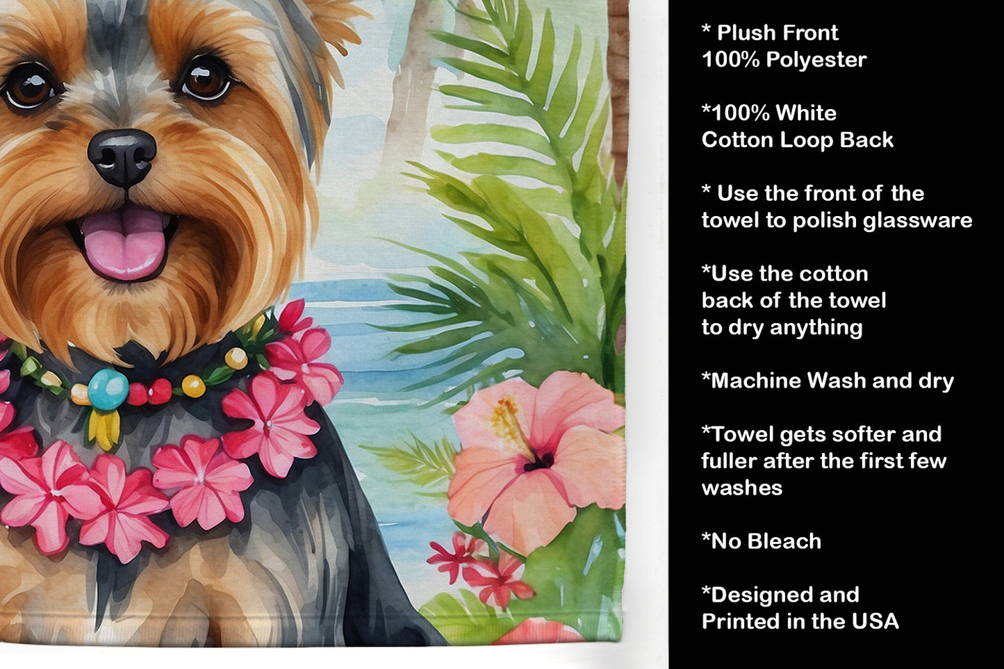 Yorkshire Terrier Luau Kitchen Towel