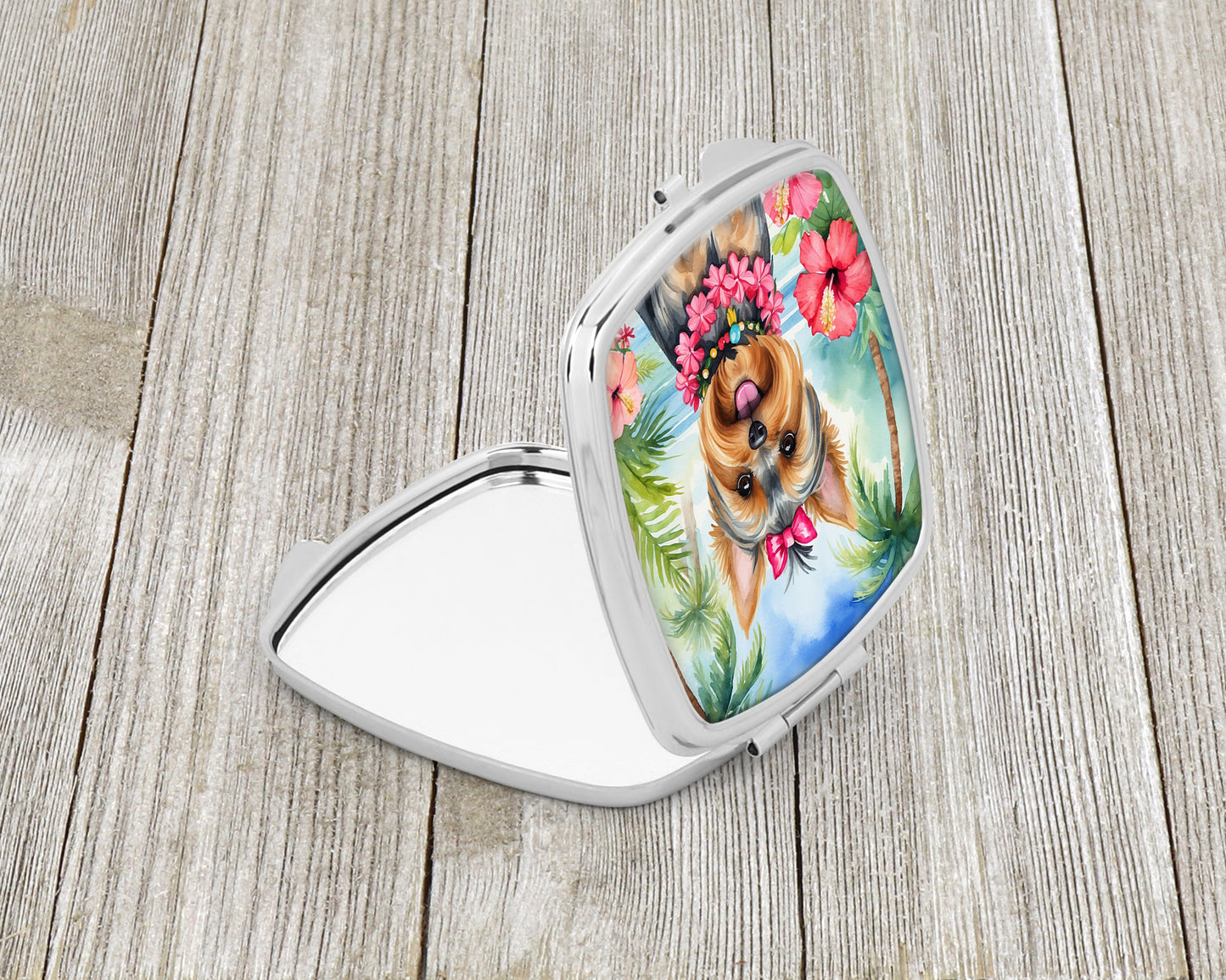 Yorkshire Terrier Luau Compact Mirror