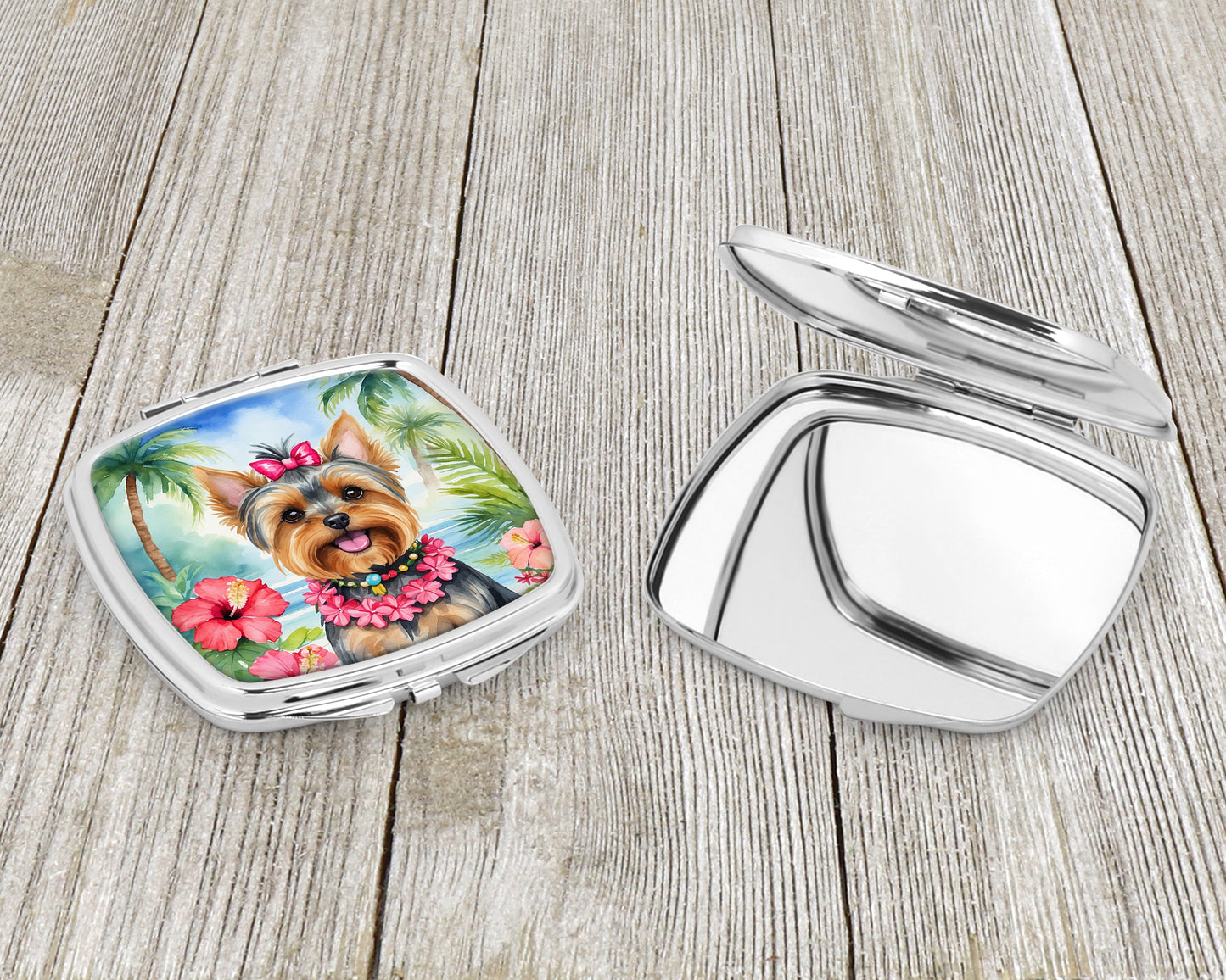 Yorkshire Terrier Luau Compact Mirror