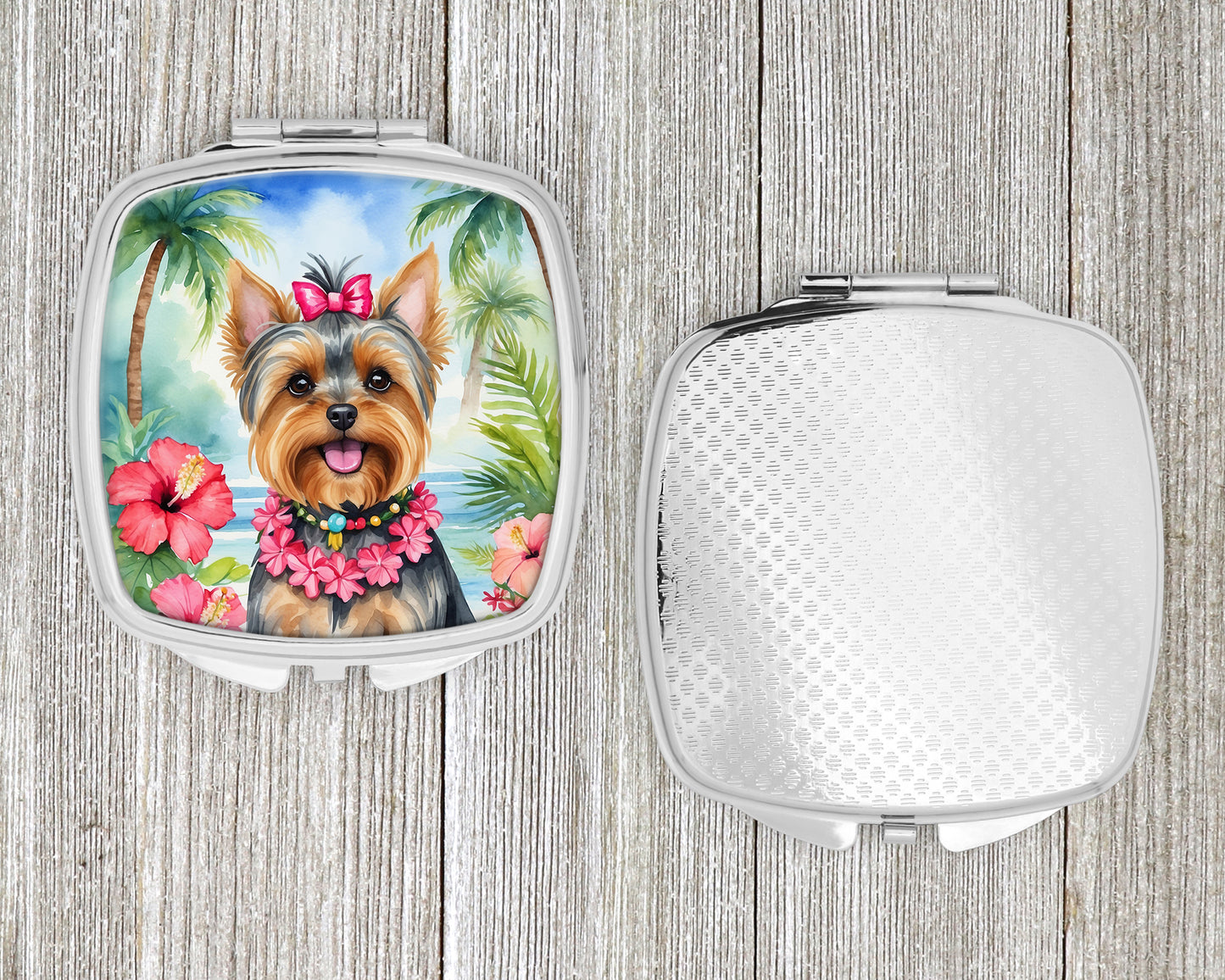 Yorkshire Terrier Luau Compact Mirror