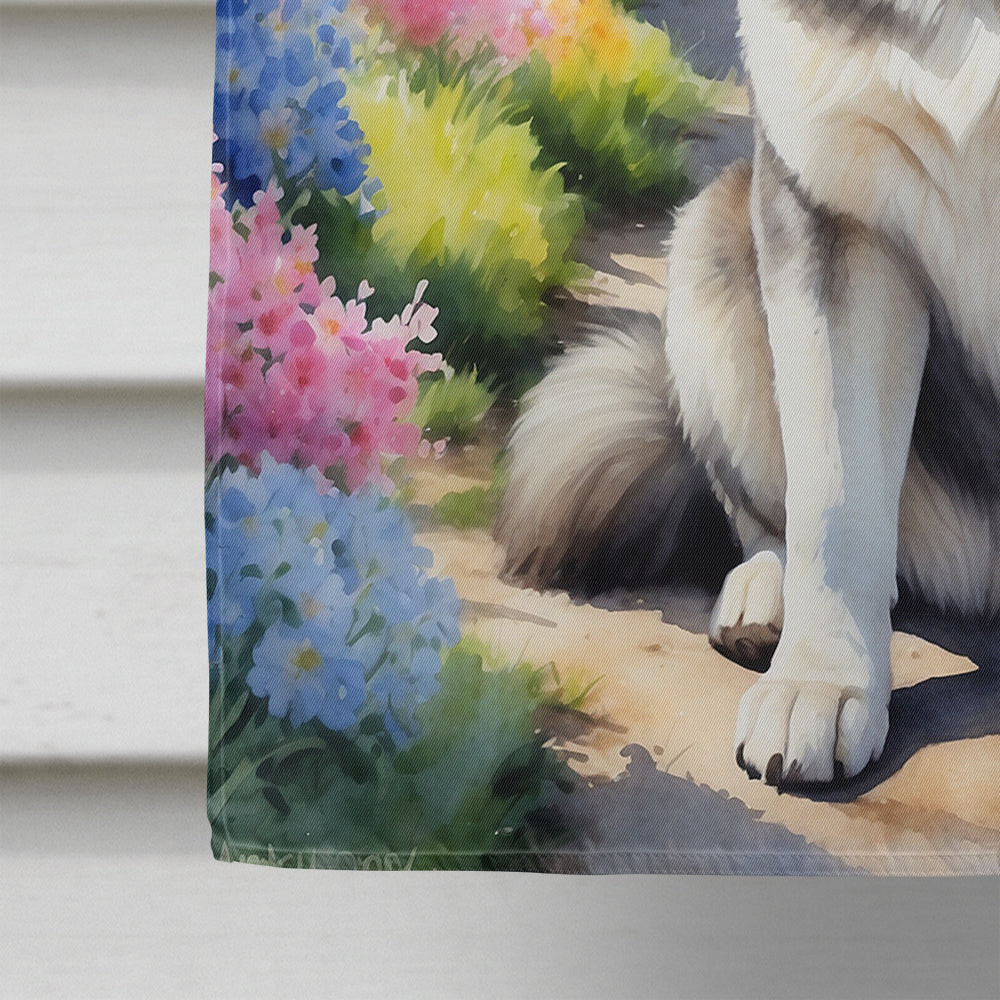 Alaskan Malamute Spring Garden House Flag