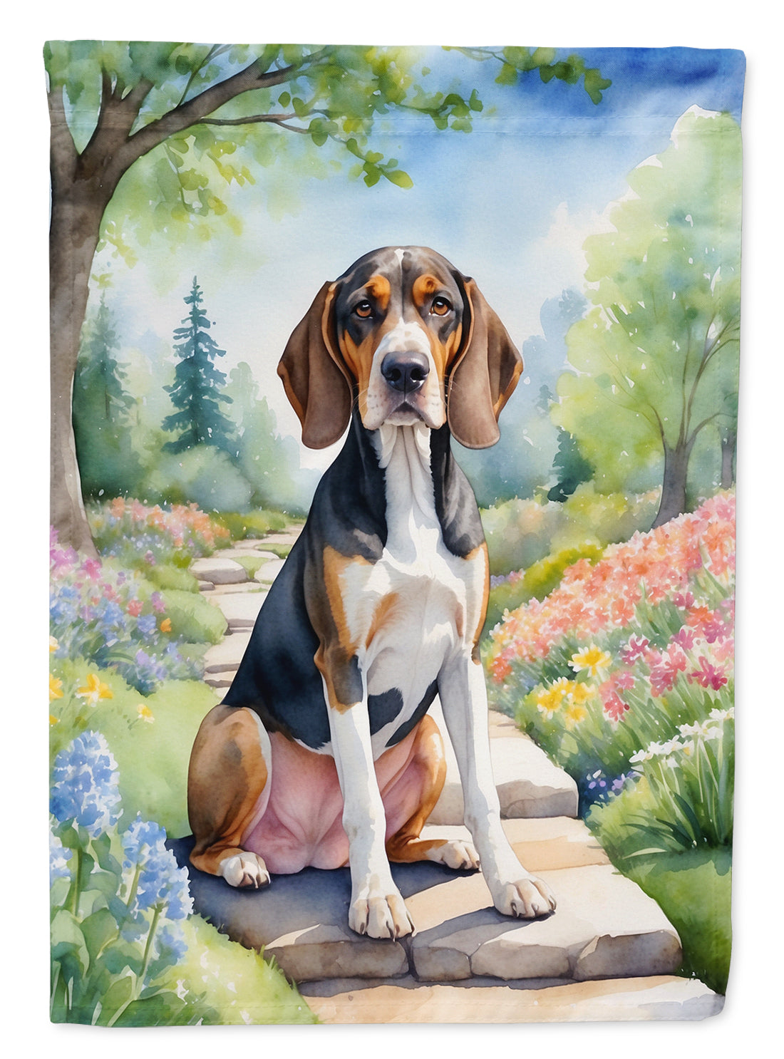 Buy this American English Coonhound Spring Garden Garden Flag