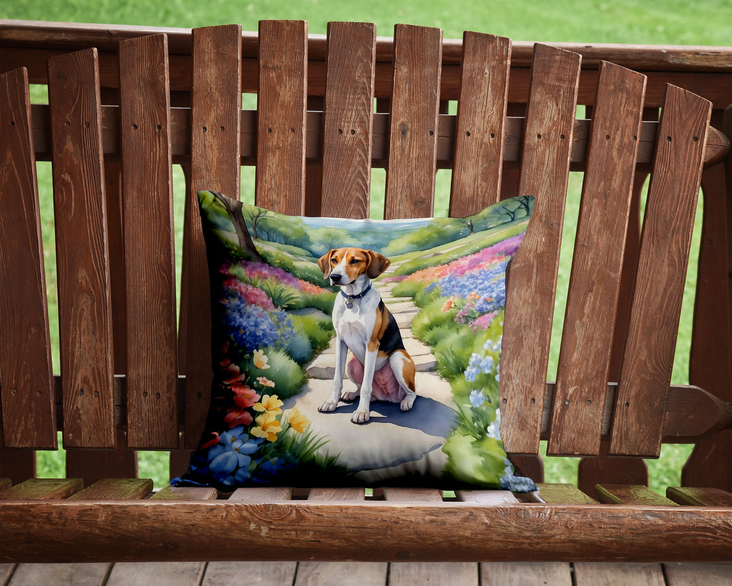 American Foxhound Spring Garden Throw Pillow