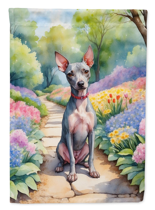 Buy this American Hairless Terrier Spring Garden House Flag