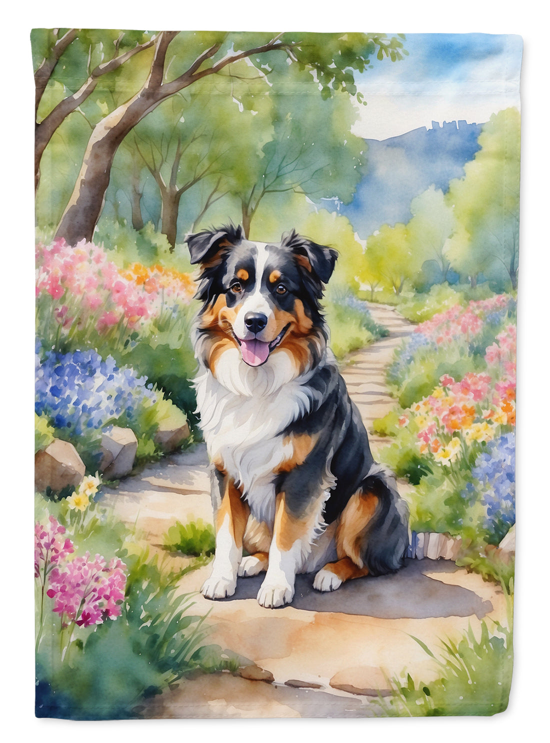 Buy this Australian Shepherd Spring Garden House Flag