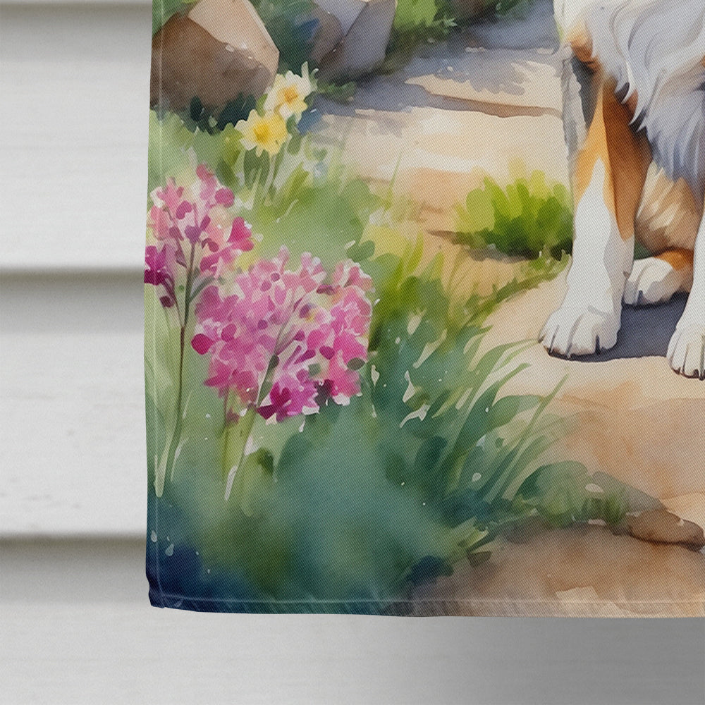 Australian Shepherd Spring Garden House Flag