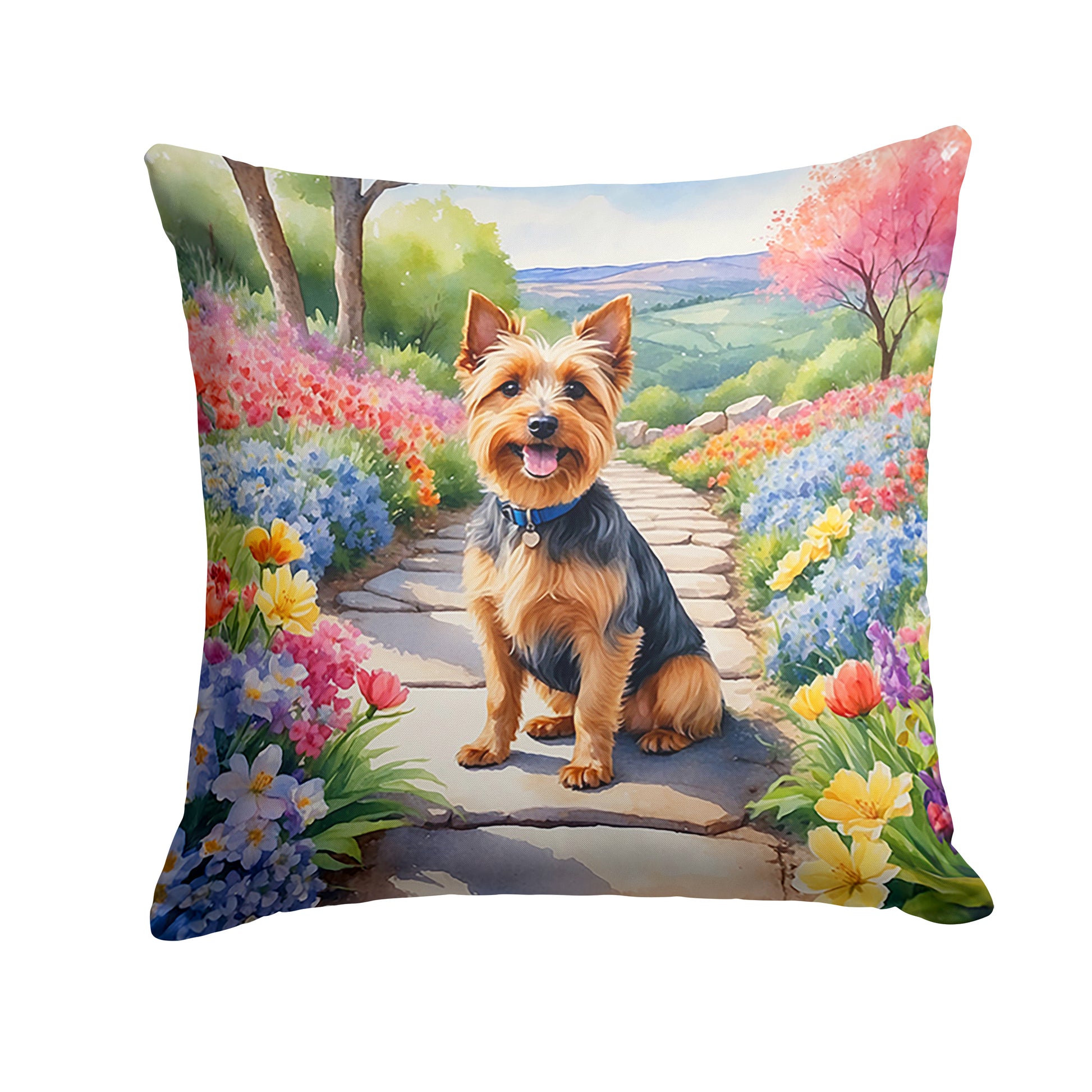 Buy this Australian Terrier Spring Garden Throw Pillow