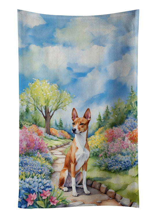 Buy this Basenji Spring Garden Kitchen Towel